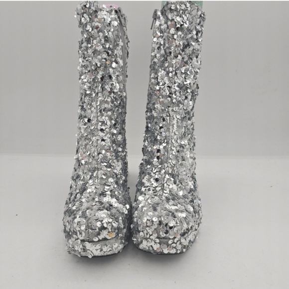 Abound Steffie Silver Sequin Platform Booties Women's Size 6.5 NWOT - Picture 3 of 10